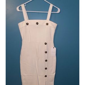 WHITE MIDI DRESS